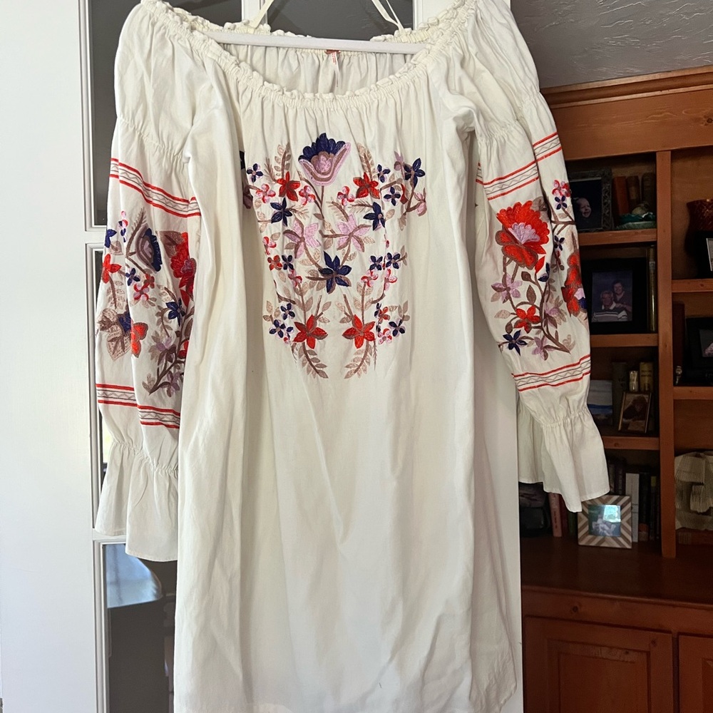 Free People Ivory Gathered dress